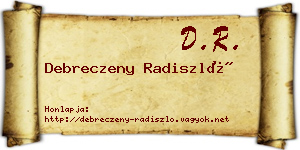 Debreczeny Radiszló névjegykártya